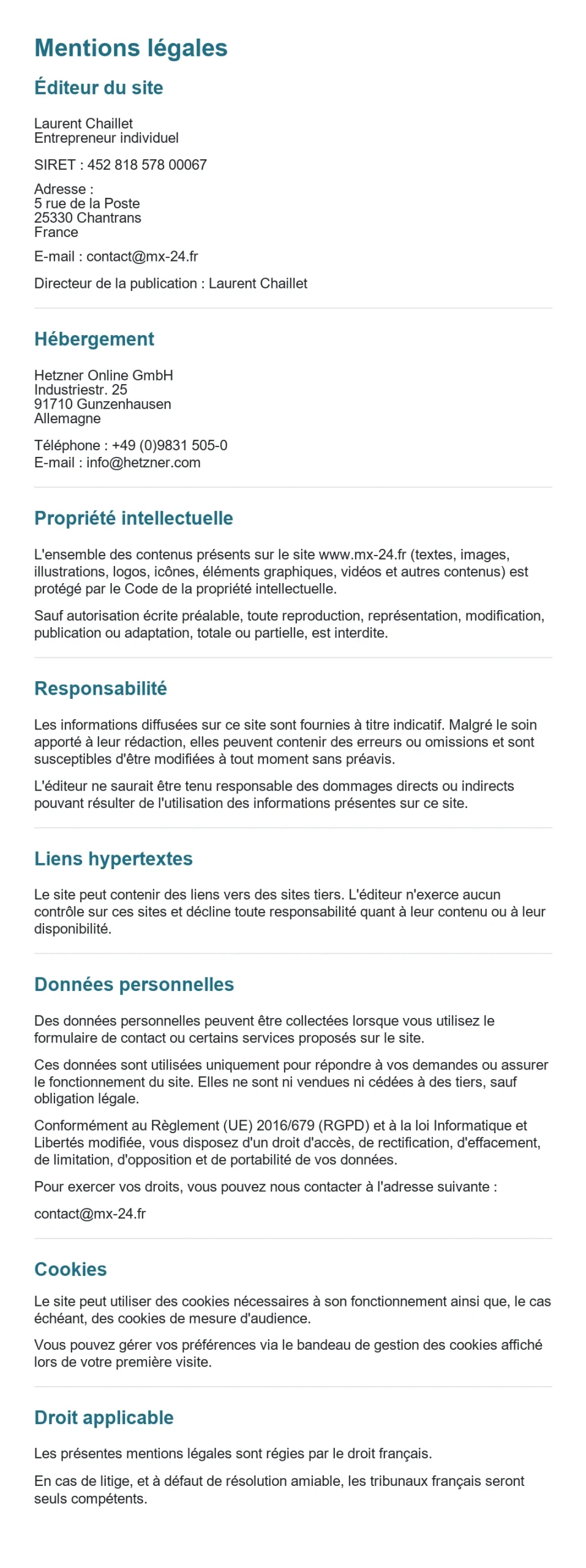 Mentions legales